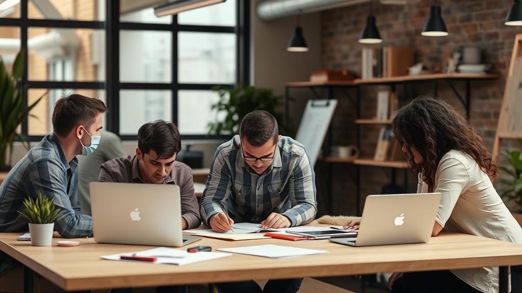 a photo of a working marketing agency a photo of a working marketing agencyфото