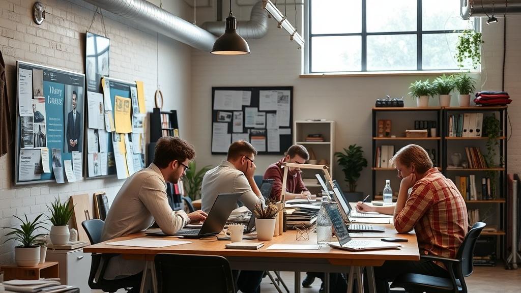 A photo of a working advertising agency.фото