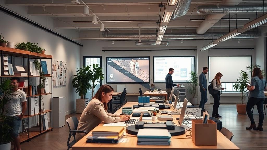 A photo of a working advertising agency.фото
